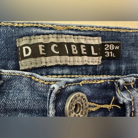 Decibel denim jeans. Distressed Ripped Patched Colorful Embroidered 28x31 - Picture 6 of 11